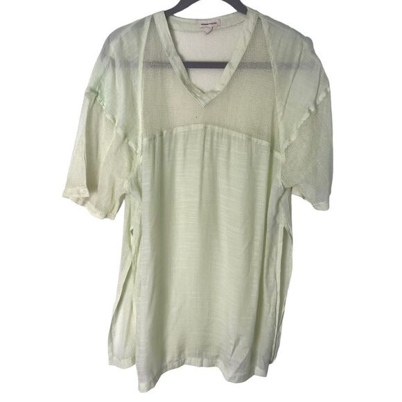 Urban Outfitters Scilence + Noise Lime Green Neon Mesh Oversized Tee Shirt - Picture 1 of 9